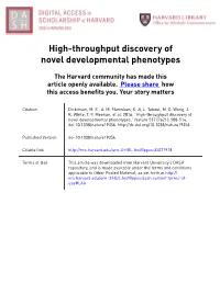 High-Throughput Discovery of Novel Developmental Phenotypes