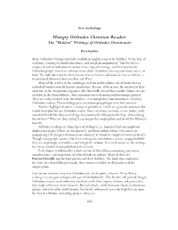 Hungry Orthodox Christian Reader: the “Hidden” Writings of Orthodox Christianity