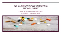 Key Caribbean Cases on Doping: Lessons Learned