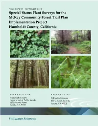 Mckay Forest Trails Special-Status Plant Survey Report