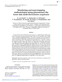 Monitoring and Mass-Trapping Methodologies Using Pheromones: the Lesser Date Moth Batrachedra Amydraula