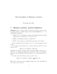 The Formalism of Shimura Varieties