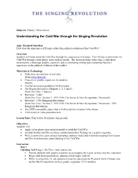 Understanding the Cold War Through the Singing Revolution