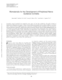 Biomaterials for the Development of Peripheral Nerve Guidance Conduits