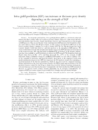Guild Predation (IGP) Can Increase Or Decrease Prey Density Depending on the Strength of IGP