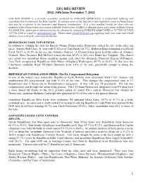LEG REG REVIEW 2012, 30Th Issue November 7, 2012
