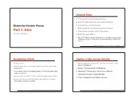 Part 1: Intro Charting Some Developments in Feature Theory