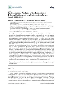 Spatiotemporal Analysis of the Formation of Informal Settlements in a Metropolitan Fringe: Seoul (1950–2015)