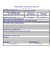 Specify State's Vehicle Item Number:4.1 Chrysler Voyager LX FWD (I.E