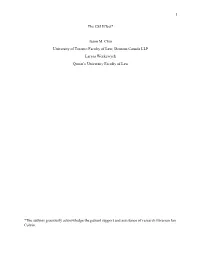The CSI Effect* Jason M. Chin University of Toronto Faculty Of