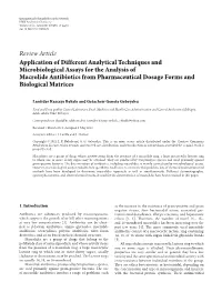 Application of Different Analytical Techniques and Microbiological