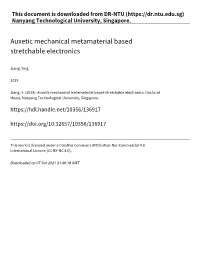 Auxetic Mechanical Metamaterial Based Stretchable Electronics