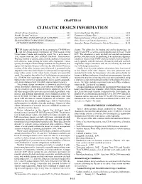 CLIMATIC DESIGN INFORMATION Climatic Design Conditions