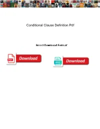 Conditional Clause Definition Pdf Gadgets
