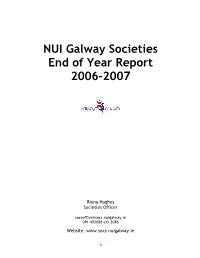 NUI Galway Societies End of Year Report 2006-2007