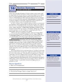 Section Summary 16 the WAR’S END and IMPACT SECTION 4