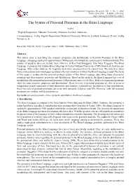 The Syntax of Personal Pronouns in the Bima Language