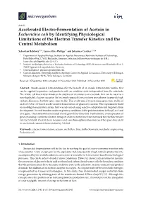 Accelerated Electro-Fermentation of Acetoin in Escherichia Coli by Identifying Physiological Limitations of the Electron Transfer Kinetics and the Central Metabolism