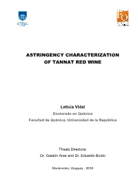 Astringency Characterization of Tannat Red Wine