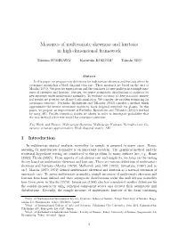 Measures of Multivariate Skewness and Kurtosis in High-Dimensional Framework