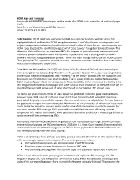 NOAA Nav-Cast Transcript Capt. Chris Van Westendorp and Colby Harmon