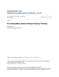 Re-Creating Military Sashes: Reviving the Sprang Technique