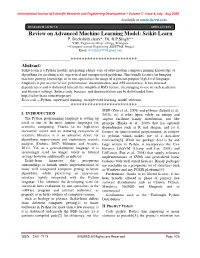 Review on Advanced Machine Learning Model: Scikit-Learn P