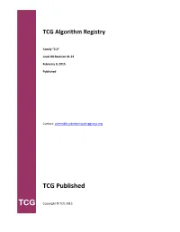 TCG Algorithm Registry Family "2.0"