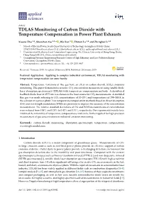 TDLAS Monitoring of Carbon Dioxide with Temperature Compensation in Power Plant Exhausts