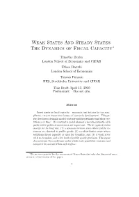 The Dynamics of Fiscal Capacity∗