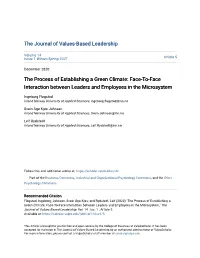 The Process of Establishing a Green Climate: Face-To-Face Interaction Between Leaders and Employees in the Microsystem