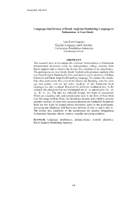 64 Language Interference of Batak Angkola-Mandailing Language To