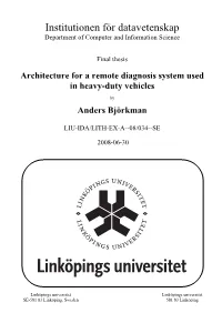 Architecture for a Remote Diagnosis System Used in Heavy-Duty Vehicles