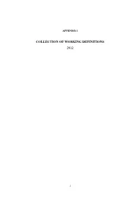Collection of Working Definitions 2012