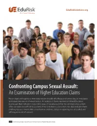 Confronting Campus Sexual Assault: an Examination of Higher