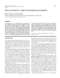 Genes Necessary for C. Elegans Cell and Growth Cone Migrations