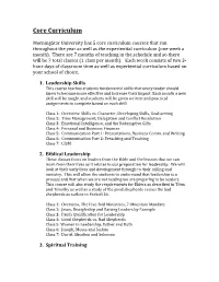 MSU 2016 Core Courses