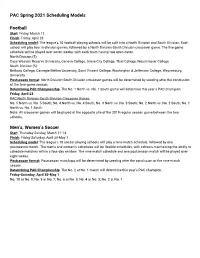 PAC Spring 2021 Scheduling Models Football