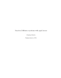 Reaction-Diffusion Equations with Applications