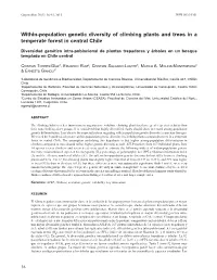 Within-Population Genetic Diversity of Climbing Plants and Trees in a Temperate Forest in Central Chile
