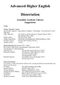 Advanced Higher English Dissertation