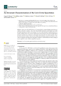An Invariant Characterization of the Levi-Civita Spacetimes