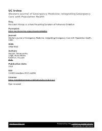 CASE REPORT Persistent Hiccups As a Rare Presenting