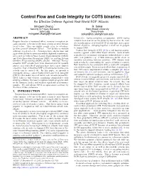 Code and Control Flow Integrity for COTS Binaries