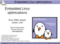 Embedded Linux Optimizations