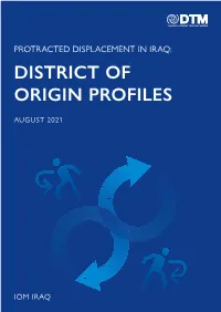 Protracted Displacement in Iraq: District of Origin Profiles