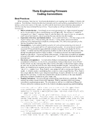 Theta Engineering Firmware Coding Conventions