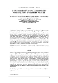 Chamois Leather Tanning Accelerated by Oxidizing Agent of Hydrogen Peroxide