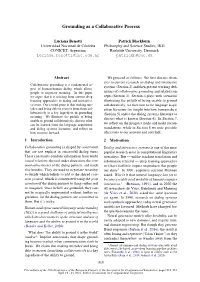 Grounding As a Collaborative Process