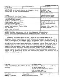 Reduction of Sulfate Swell in Expansive Clay Subgrades in The